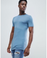 Мужская голубая футболка с круглым вырезом от ASOS DESIGN