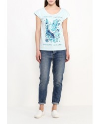 Женская голубая футболка с круглым вырезом от Baon