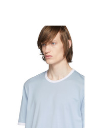 Мужская голубая футболка с круглым вырезом от Thom Browne
