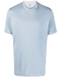 Мужская голубая футболка с круглым вырезом от Brunello Cucinelli