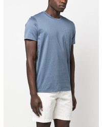Мужская голубая футболка с круглым вырезом от Moorer