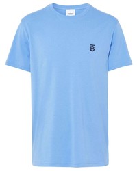 Мужская голубая футболка с круглым вырезом от Burberry