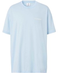 Мужская голубая футболка с круглым вырезом от Burberry