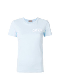 Женская голубая футболка с круглым вырезом от Calvin Klein Jeans