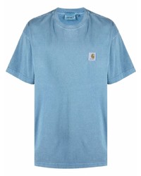 Мужская голубая футболка с круглым вырезом от Carhartt WIP