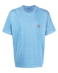Мужская голубая футболка с круглым вырезом от Carhartt WIP