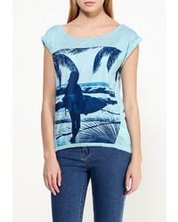 Женская голубая футболка с круглым вырезом от Emoi