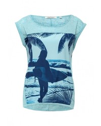 Женская голубая футболка с круглым вырезом от Emoi