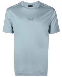 Мужская голубая футболка с круглым вырезом от Emporio Armani
