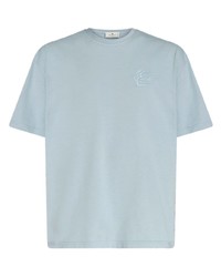 Мужская голубая футболка с круглым вырезом от Etro