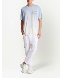 Мужская голубая футболка с круглым вырезом от Balmain