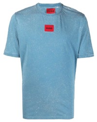 Мужская голубая футболка с круглым вырезом от Hugo