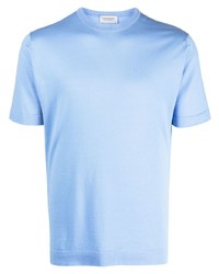Мужская голубая футболка с круглым вырезом от John Smedley