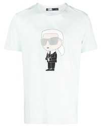 Мужская голубая футболка с круглым вырезом от Karl Lagerfeld