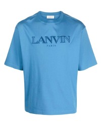 Мужская голубая футболка с круглым вырезом от Lanvin