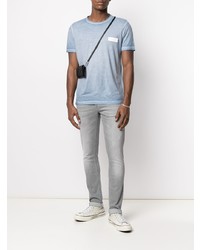 Мужская голубая футболка с круглым вырезом от Dondup