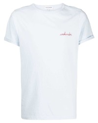 Мужская голубая футболка с круглым вырезом от Maison Labiche