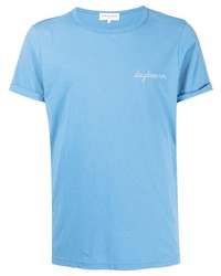Мужская голубая футболка с круглым вырезом от Maison Labiche