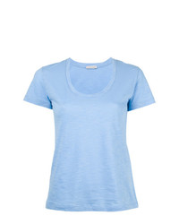 Женская голубая футболка с круглым вырезом от Moncler