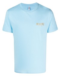 Мужская голубая футболка с круглым вырезом от Moschino