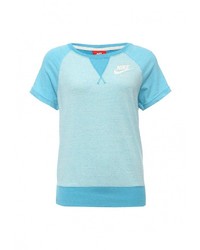 Женская голубая футболка с круглым вырезом от Nike