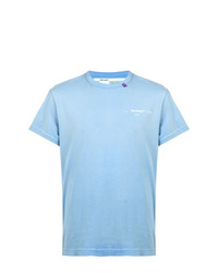 Мужская голубая футболка с круглым вырезом от Off-White