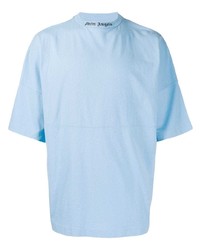Мужская голубая футболка с круглым вырезом от Palm Angels