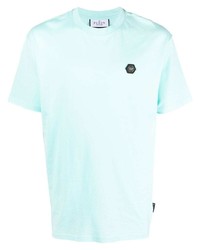 Мужская голубая футболка с круглым вырезом от Philipp Plein