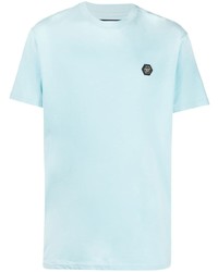 Мужская голубая футболка с круглым вырезом от Philipp Plein