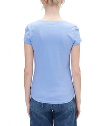 Женская голубая футболка с круглым вырезом от s.Oliver Denim