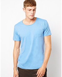 Мужская голубая футболка с круглым вырезом от Selected