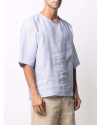 Мужская голубая футболка с круглым вырезом от Dell'oglio