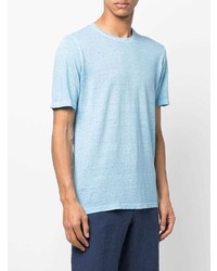 Мужская голубая футболка с круглым вырезом от 120% Lino