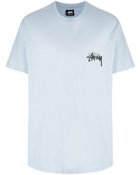 Мужская голубая футболка с круглым вырезом от Stussy
