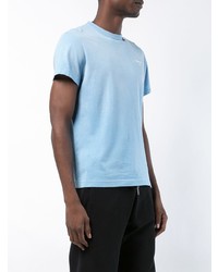 Мужская голубая футболка с круглым вырезом от Off-White
