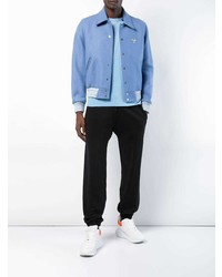 Мужская голубая футболка с круглым вырезом от Off-White