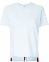 Женская голубая футболка с круглым вырезом от Thom Browne