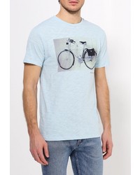 Мужская голубая футболка с круглым вырезом от Tru Trussardi