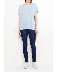 Женская голубая футболка с круглым вырезом от Vila