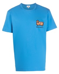 Мужская голубая футболка с круглым вырезом от Woolrich