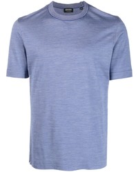 Мужская голубая футболка с круглым вырезом от Zegna