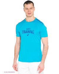 Мужская голубая футболка с принтом от Asics