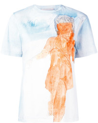 Женская голубая футболка с принтом от Christopher Kane