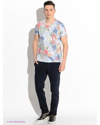 Мужская голубая футболка с принтом от Colmar