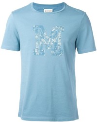 Мужская голубая футболка с принтом от Maison Margiela