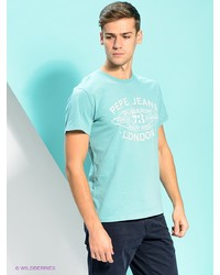 Мужская голубая футболка с принтом от PEPE JEANS LONDON