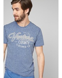 Мужская голубая футболка с принтом от s.Oliver