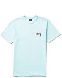 Мужская голубая футболка с принтом от Stussy