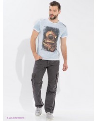 Мужская голубая футболка с принтом от Timezone