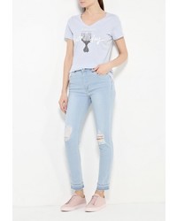 Женская голубая футболка от Broadway